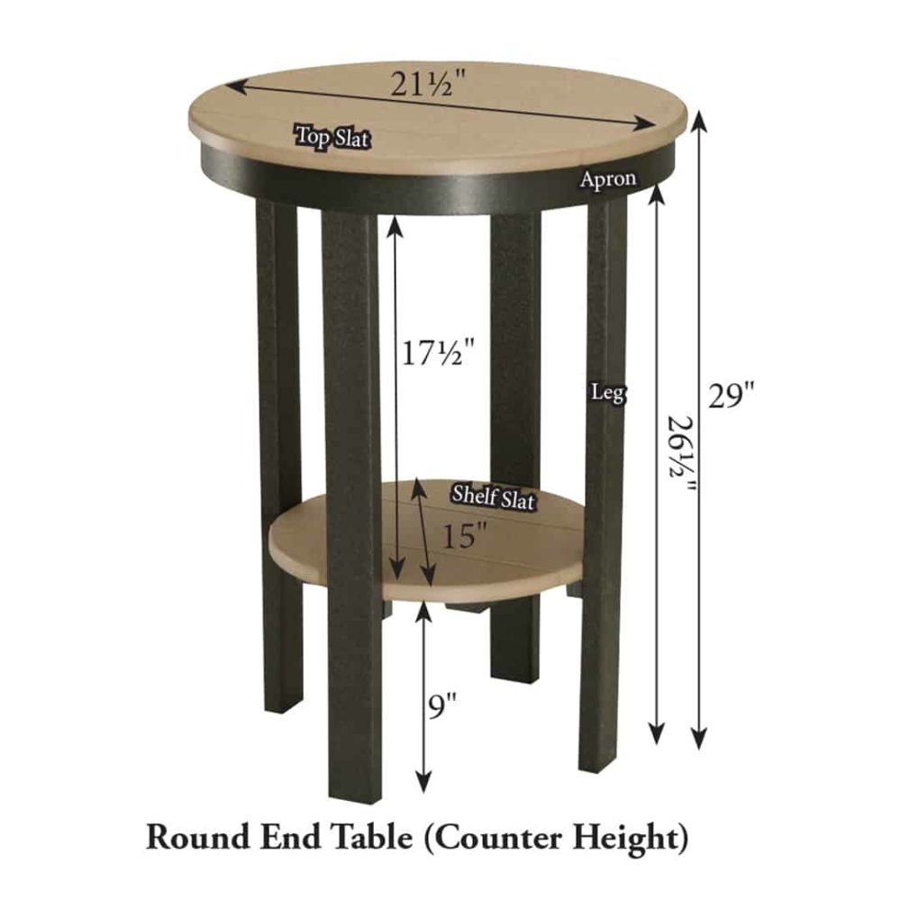 PRET2922 Berlin Gardens Round End Table Counter Dims
