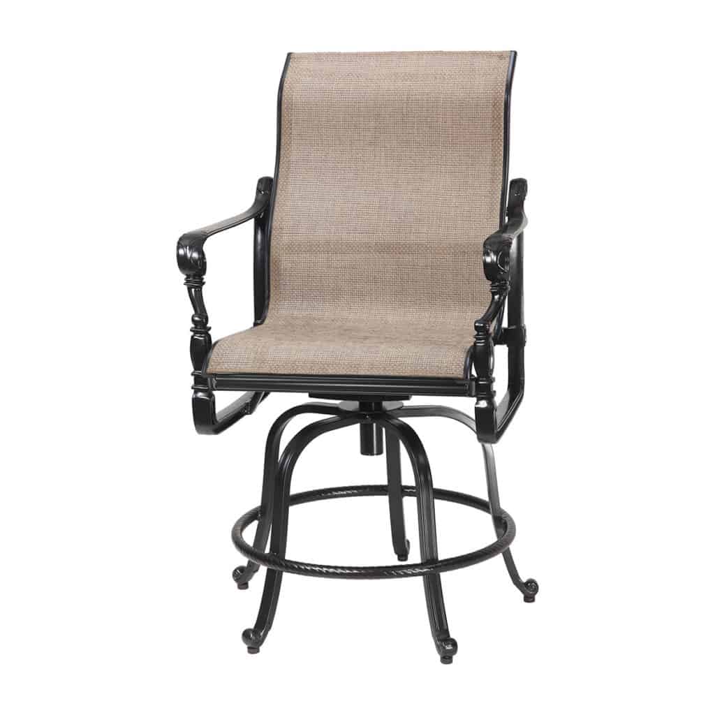 Grand Terrace Sling Swivel Bar Stool Ultra Modern Pool & Patio