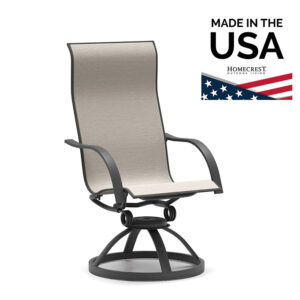 Homecrest Stella High Back Swivel Rocker Chair Aluminum Sling 7A980