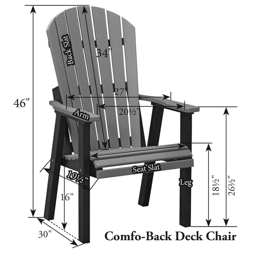 PCTC2400 Berlin Gardens Comfo-Back Deck Chair Dims