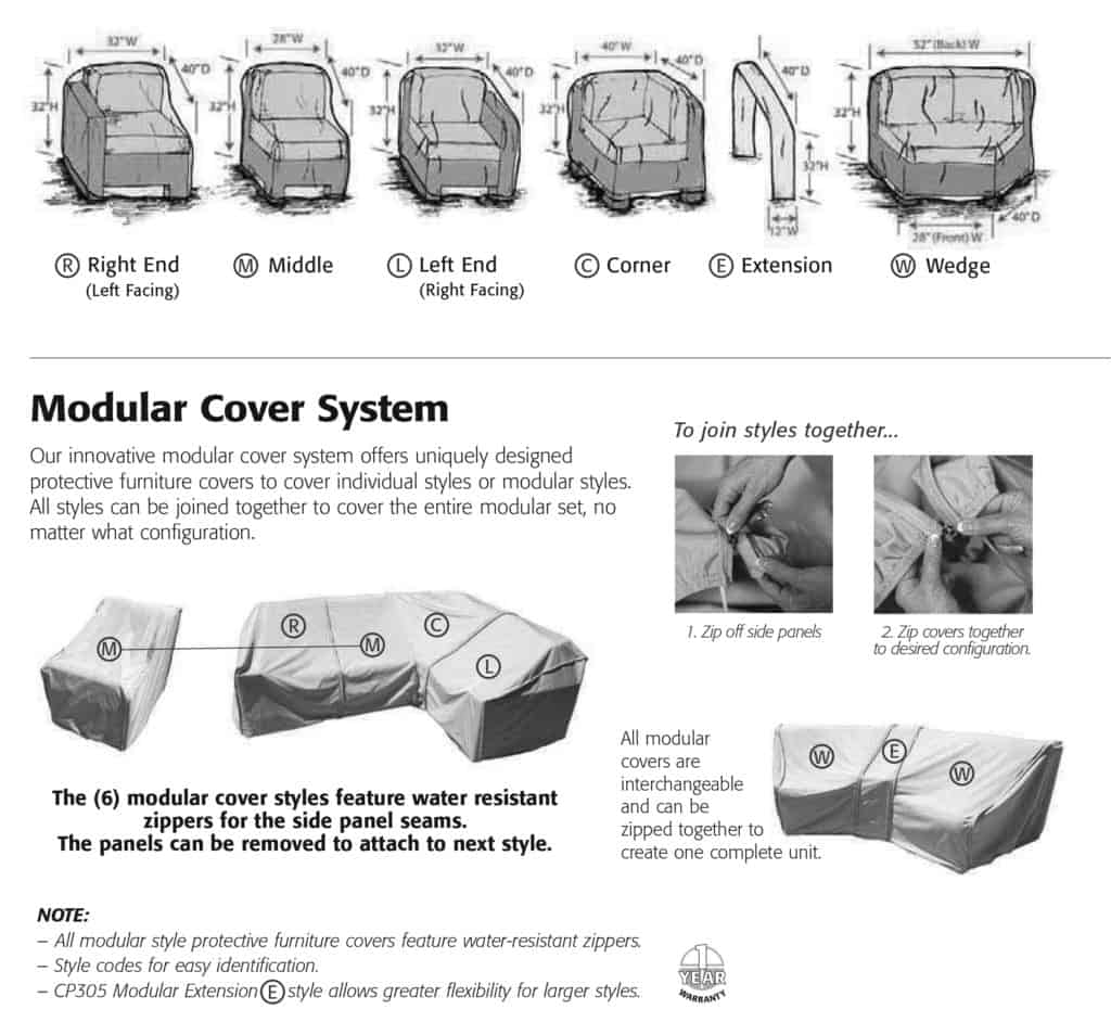 Modular Collection Sectional Cover Extender CP305 Ultra Modern