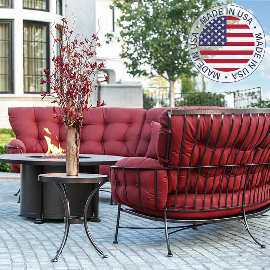 O.W. Lee Santorini Firepit 54 Round Lifestyle 1