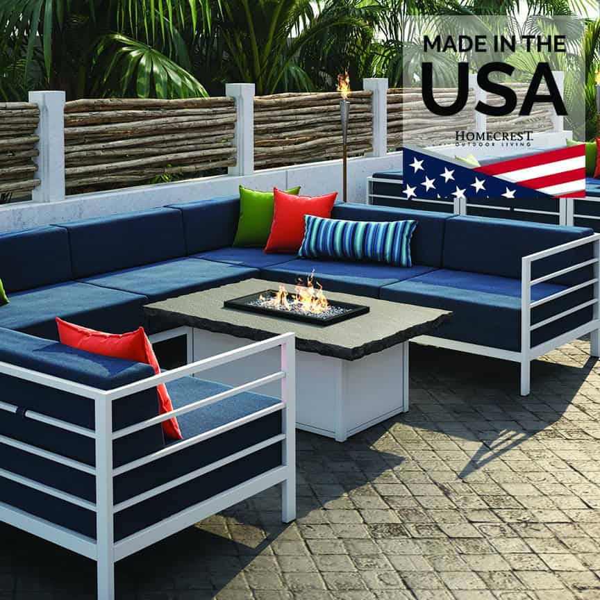 Homecrest Slate Fire Table Aluminum Lifestyle 3