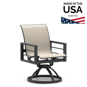 Homecrest Sutton Low Back Swivel Rocker Chair Sling Aluminum 45880