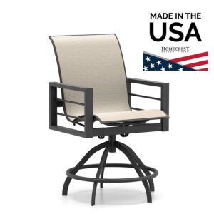 Homecrest Sutton Swivel Rocker Balcony Stool Sling Aluminum 45781