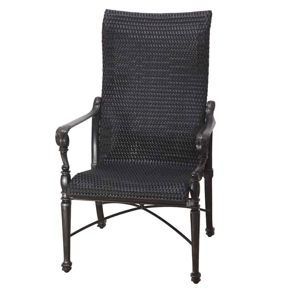 Grand Terrace Woven High Back Dining Chair Ultra Modern Pool & Patio