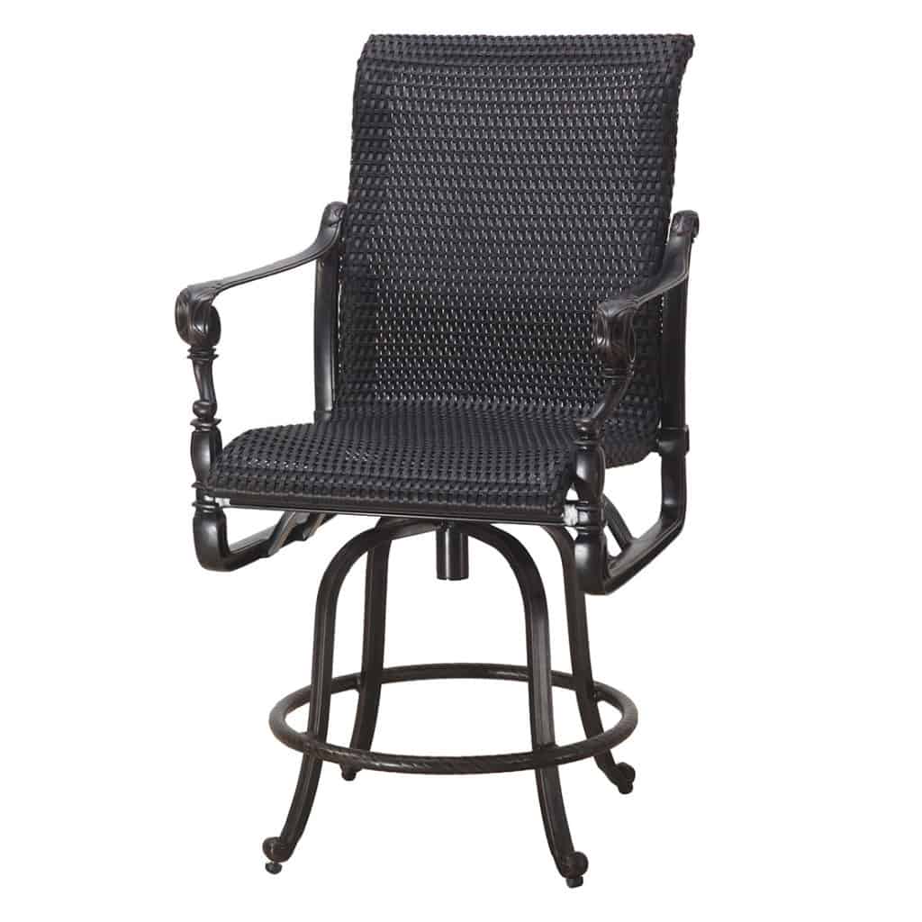 Grand Terrace Woven Swivel Balcony Stool Ultra Modern Pool & Patio