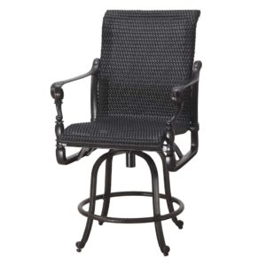 70340006 grand terrace woven swivel balcony stool