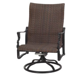 70990024 gensun bel air woven high back swivel rocker lounge chair