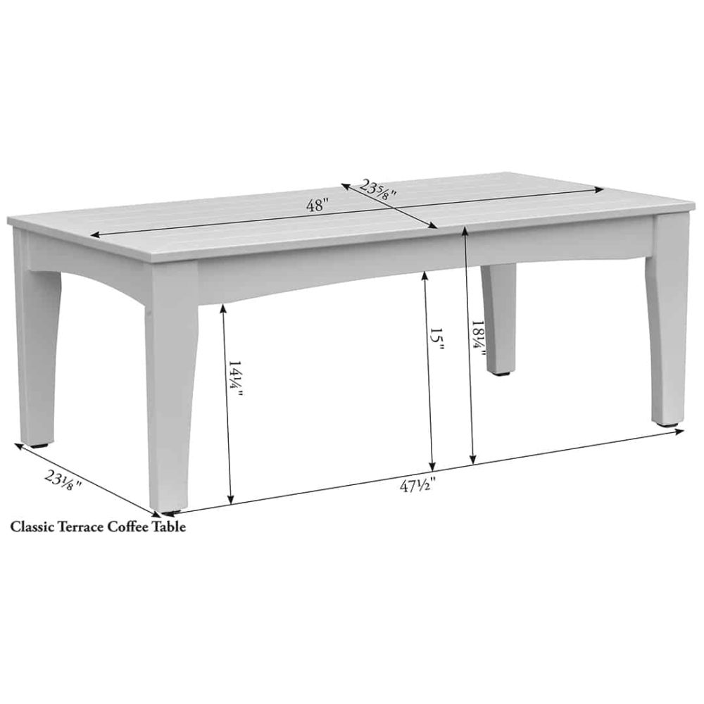 CTCT4818 Berlin Gardens Classic Terrace Coffee Table Dims