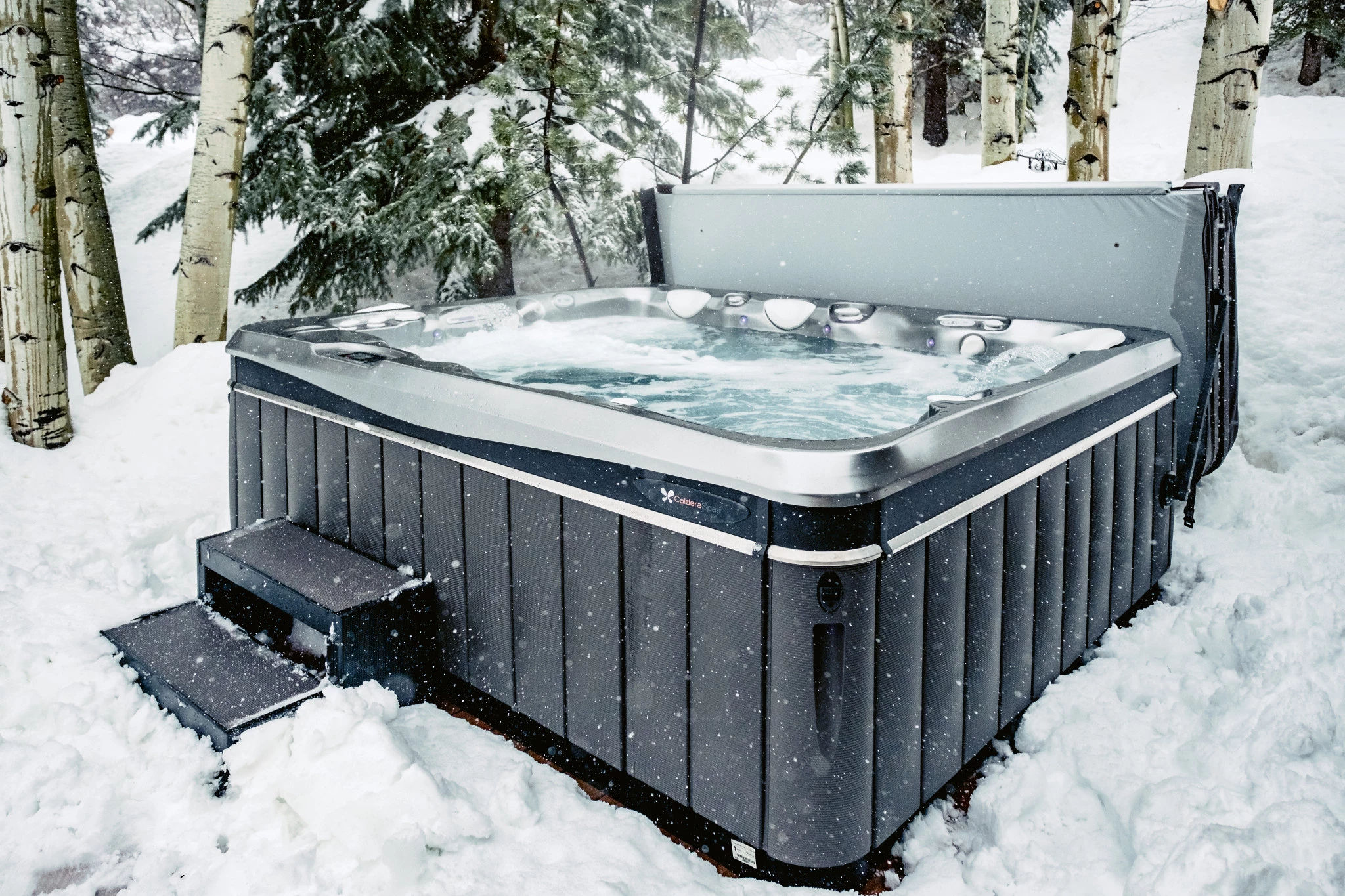 winter hot tub