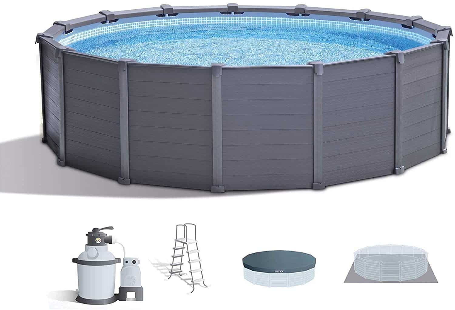 Intex Graphite Grey Panel Pool Ultra Modern Pool & Patio