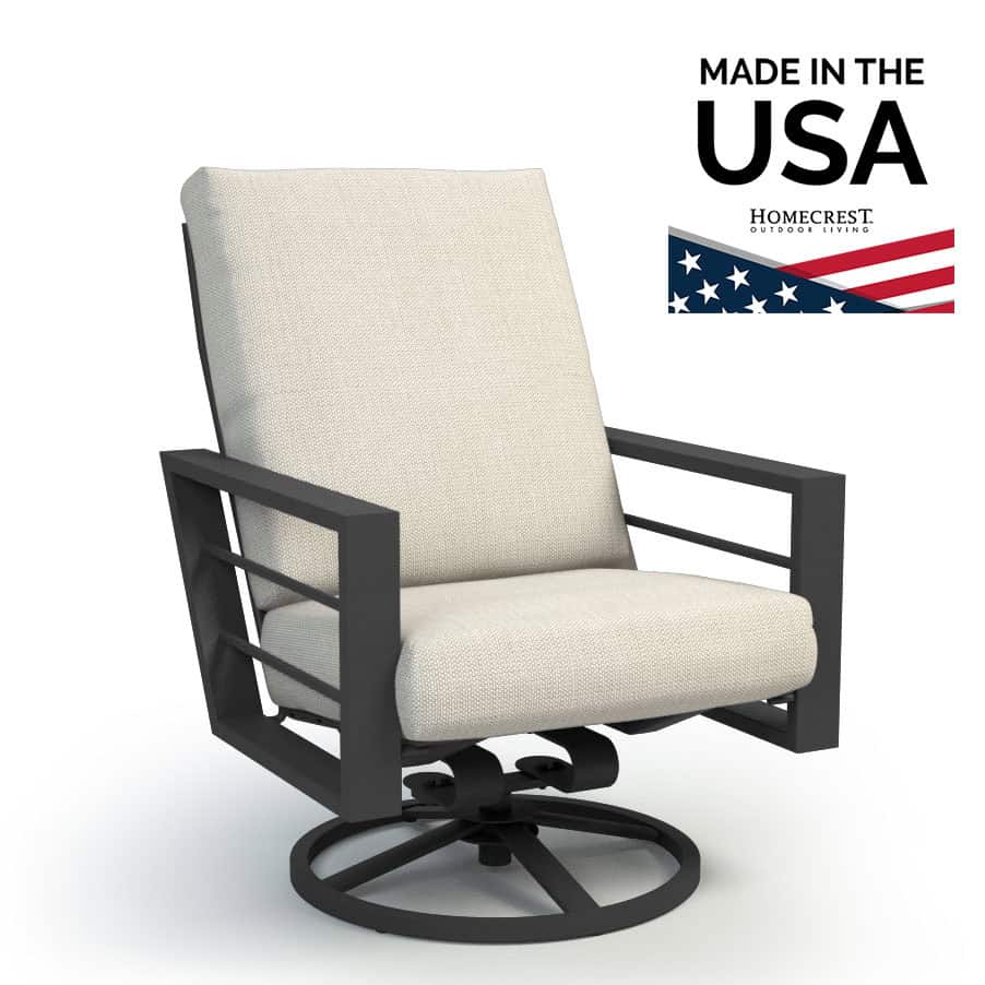 Homecrest Sutton High Back Swivel Rocker Chat Chair Cushion Aluminum 4592A