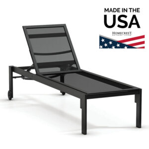 Homecrest Allure Mesh Chaise Lounge Wheels Stackable 1130M