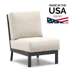 Homecrest Blair Cushion Sectional Armless Chat Chair Aluminum 8439N