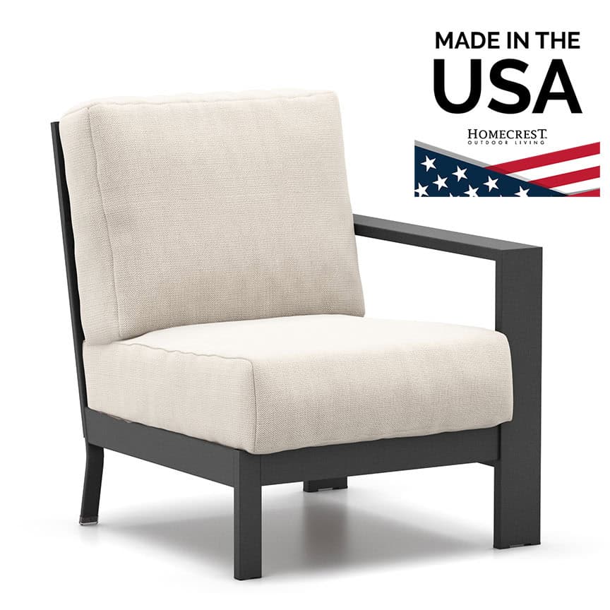 Homecrest Blair Cushion Sectional Left Arm Chat Chair Aluminum 8439L