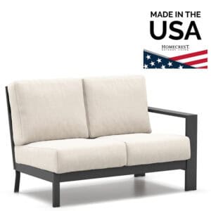 Homecrest Blair Cushion Sectional Left Arm Loveseat Aluminum 8442L