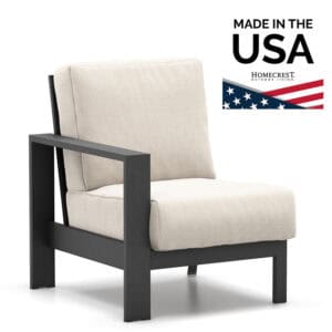 Homecrest Blair Cushion Sectional Right Arm Chat Chair Aluminum 8439R