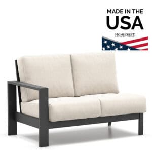 Homecrest Blair Cushion Sectional Right Arm Loveseat Aluminum 8442R