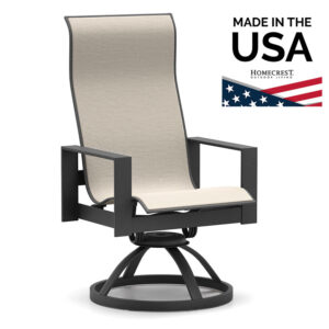 Homecrest Blair Sling High Back Swivel Rocker Aluminum 10980
