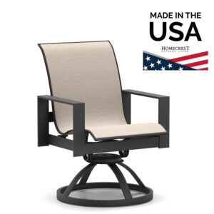 Homecrest Blair Sling Low Back Swivel Rocker Aluminum 10880