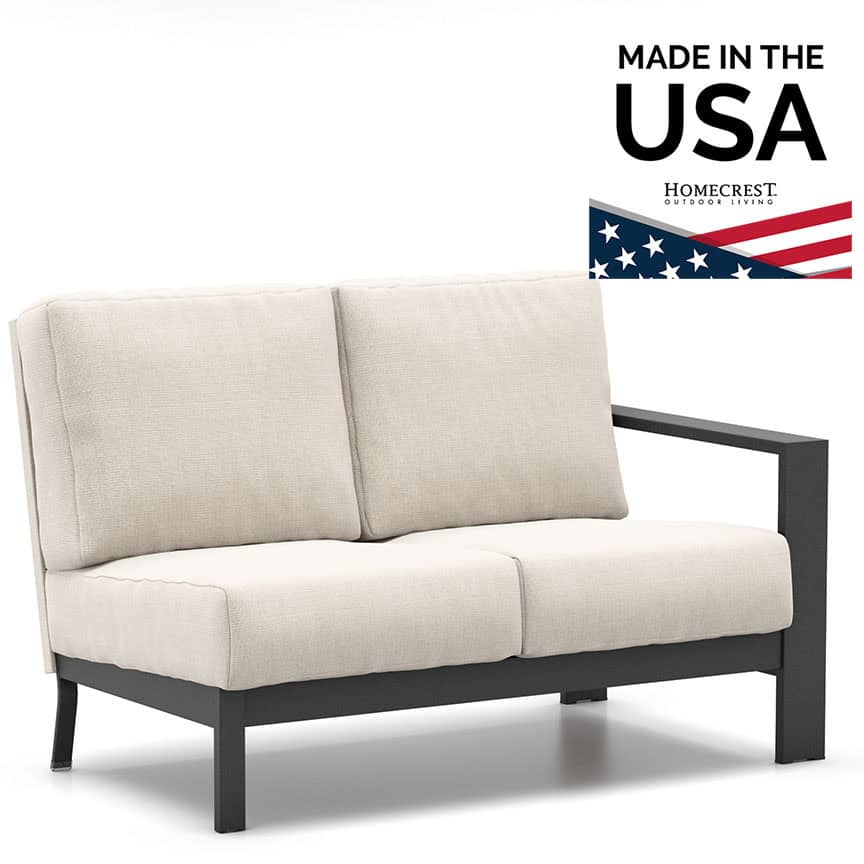 Homecrest Blair Slip Cover Sectional Left Arm Loveseat Chair Aluminum Cushion 8542L