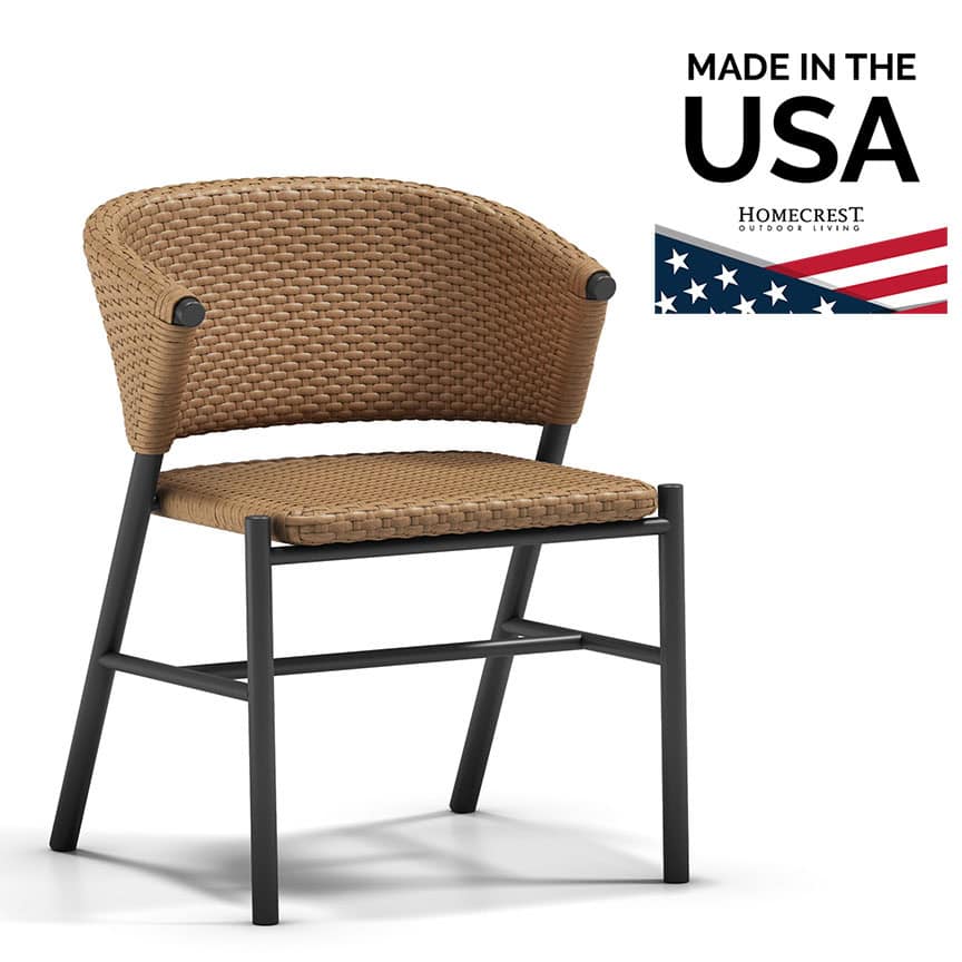 Homecrest Capri Armless Dining Chair Woven Aluminum Nightfall Safari 97350