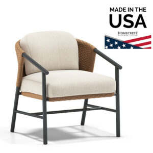 Homecrest Capri Chat Chair Woven Cushion Aluminum Nightfall Safari 97380