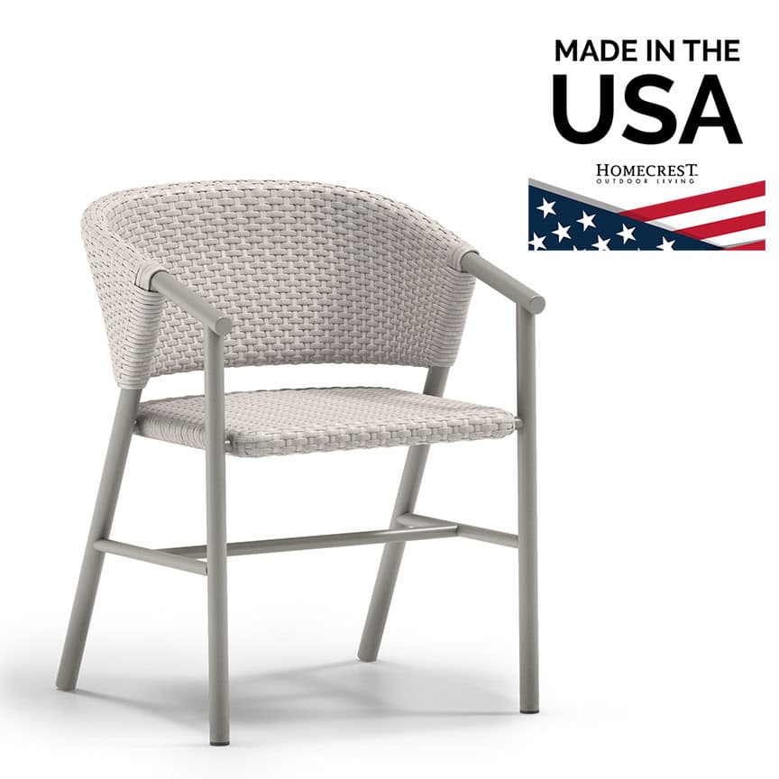 Homecrest Capri Dining Chair Woven Aluminum Fog Shell 97370