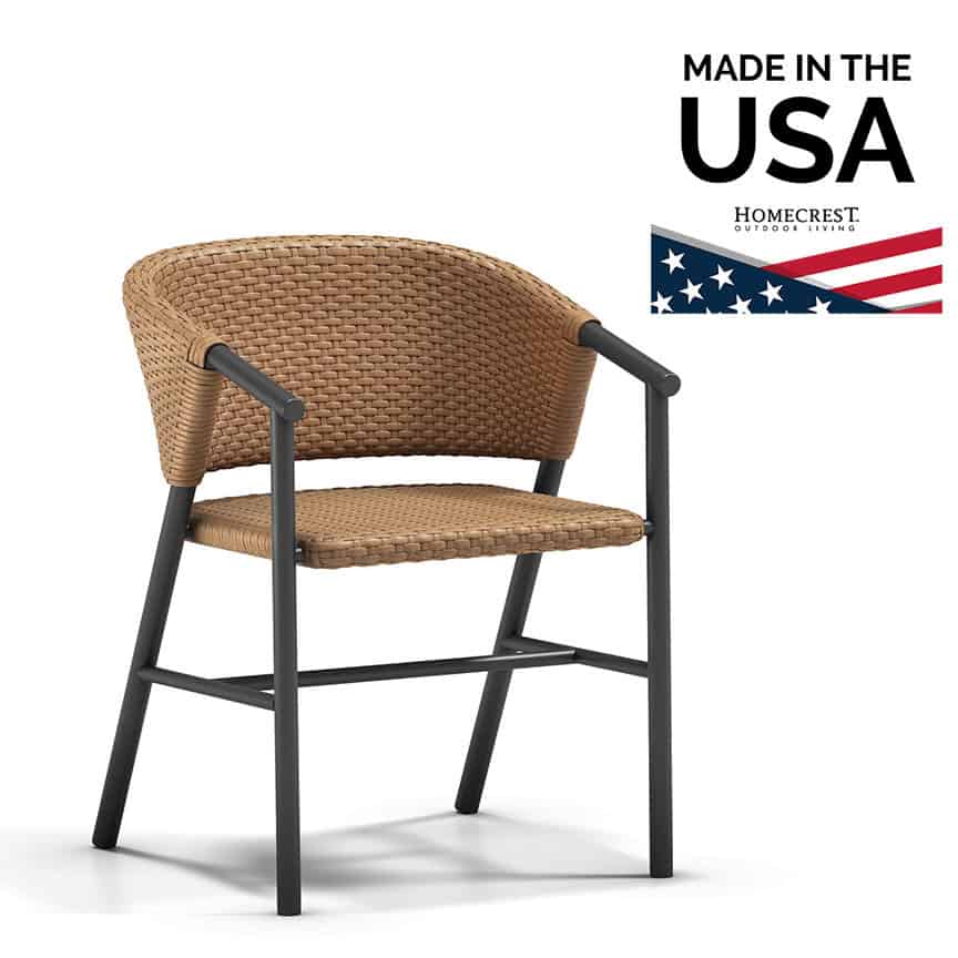 Homecrest Capri Dining Chair Woven Aluminum Nightfall Safari 97370