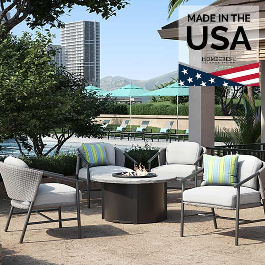 Homecrest Capri Woven Cushion Aluminum Lifestyle 1