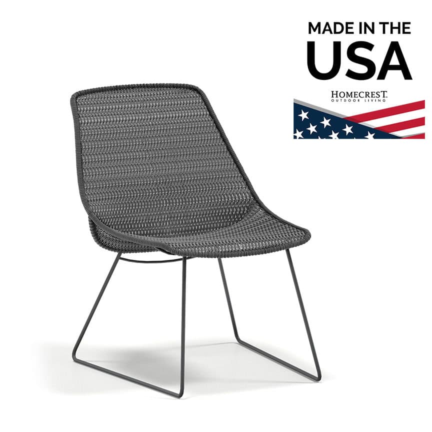 Homecrest Casper Chat Chair Woven Steel Nightfall Graphite 95380