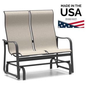 Homecrest Holly Hill Sling High Back Loveseat Glider 2A449