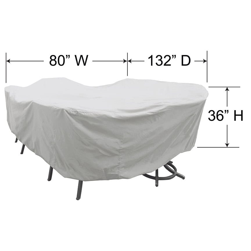 PFC596 Treasure Garden Large Oval Rectangle Table & Chairs Cover Dimensions