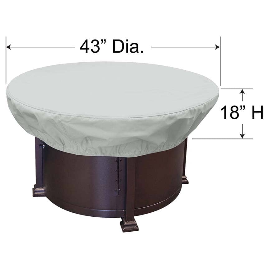 PFC805 Treasure Garden 36 - 42 Round Table Fire Pit Ottoman Cover Dimensions