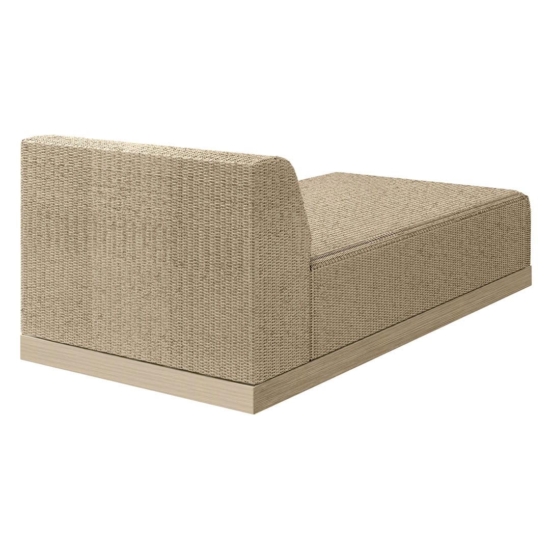 Ebel Grande Padded Armless Chaise Section Barley-Flax - Back