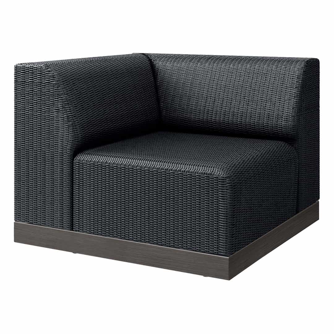 Ebel Grande Padded Corner Seat Section Coal-Smoke