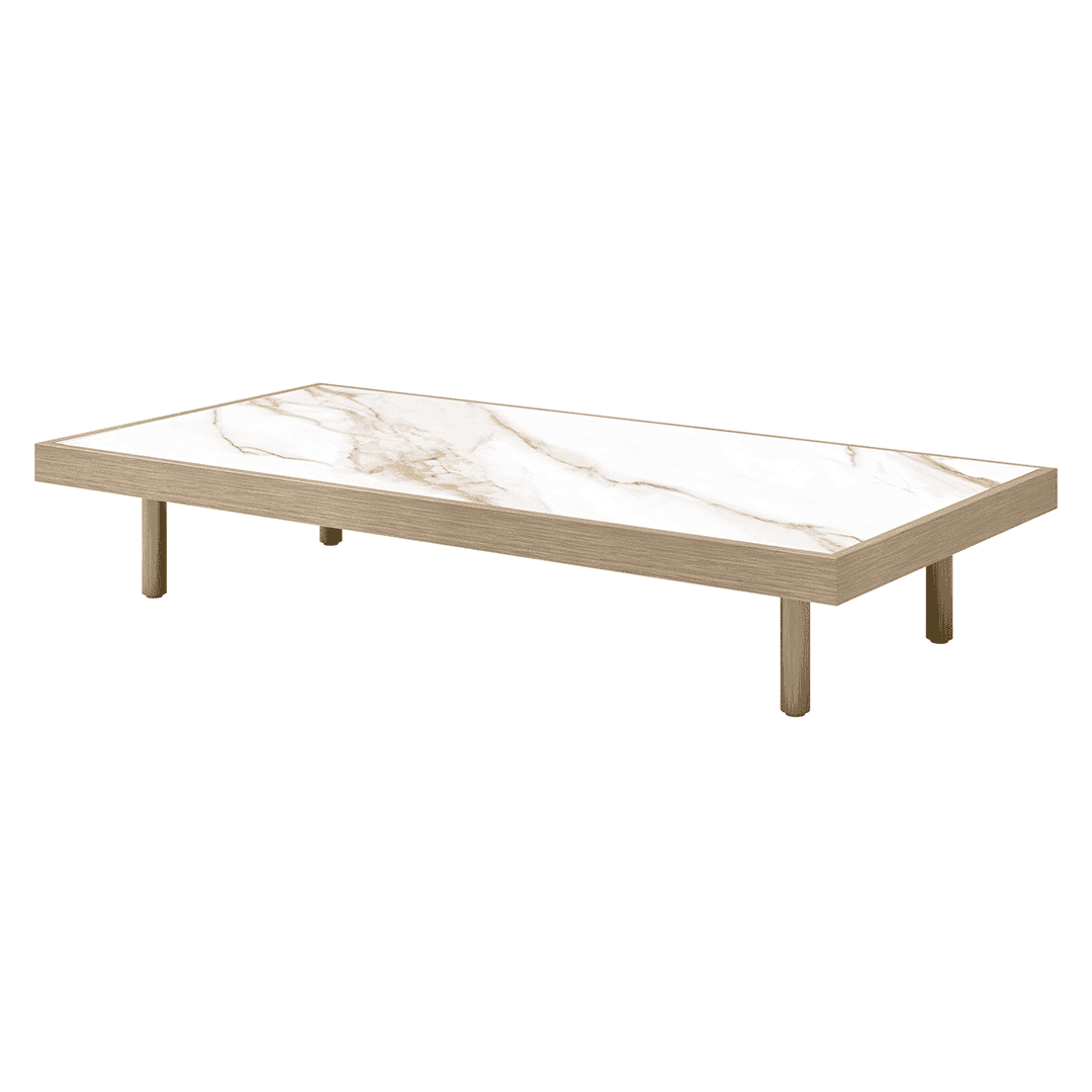 Ebel Grande Coffee Table Base Flax + Aspen Alabaster Insert