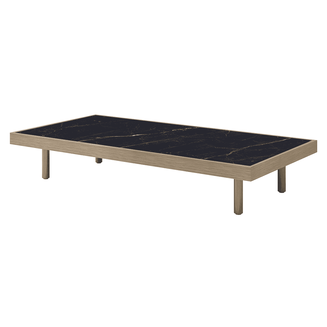 Ebel Grande Coffee Table Base Flax + Aspen Onyx Insert