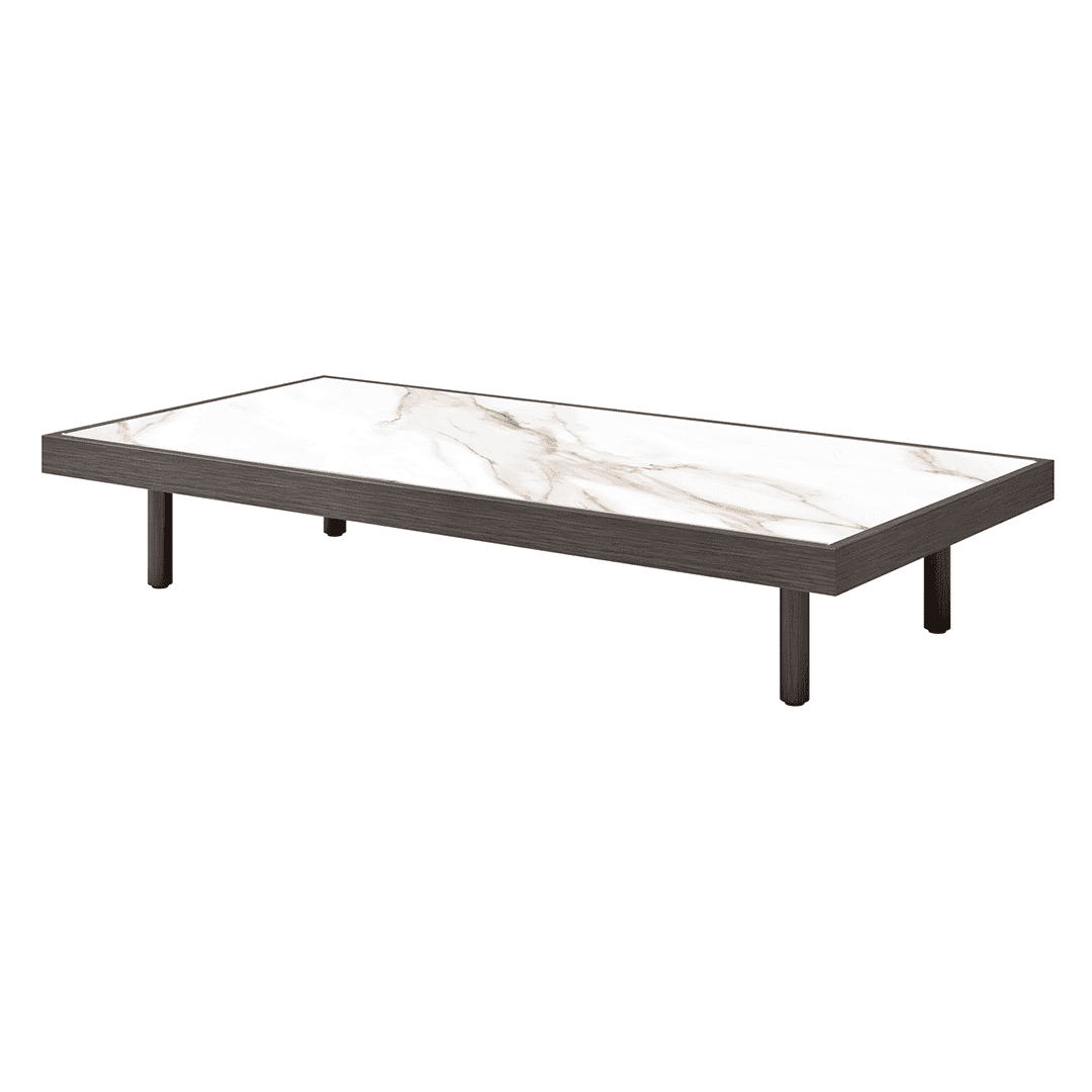 Ebel Grande Coffee Table Base Smoke + Aspen Alabaster Insert